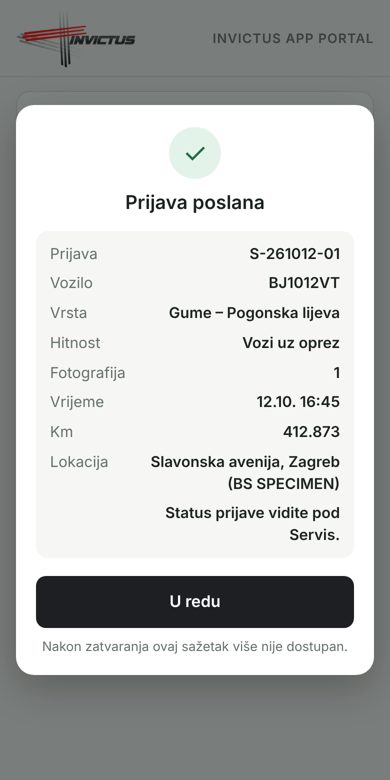 Prijava poslana